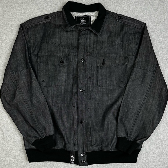LRG Absence of Light Denim Jacket Mens 4XL Raw Indigo Q Jeans Button Up New - Picture 1 of 14